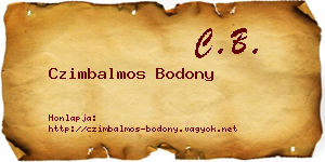 Czimbalmos Bodony névjegykártya